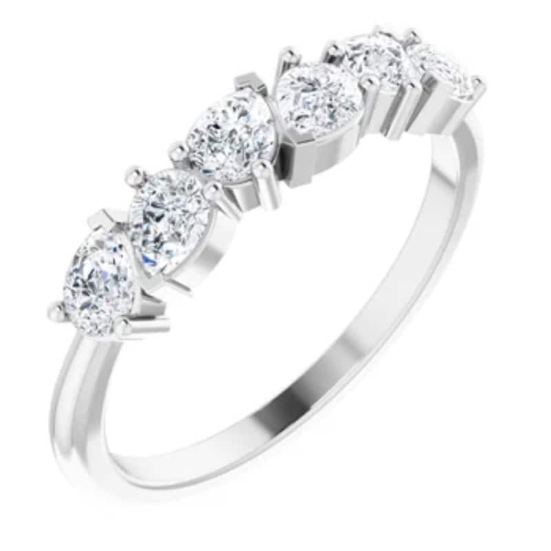 1 1/3CtPear Shaped Diamond Anniversary Band Gold Lab Grown