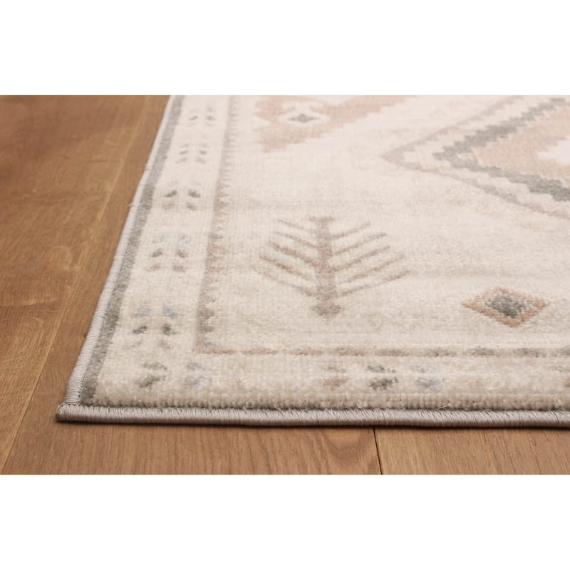 ECARPETGALLERY Machine Woven Lia Ivory Area Rug