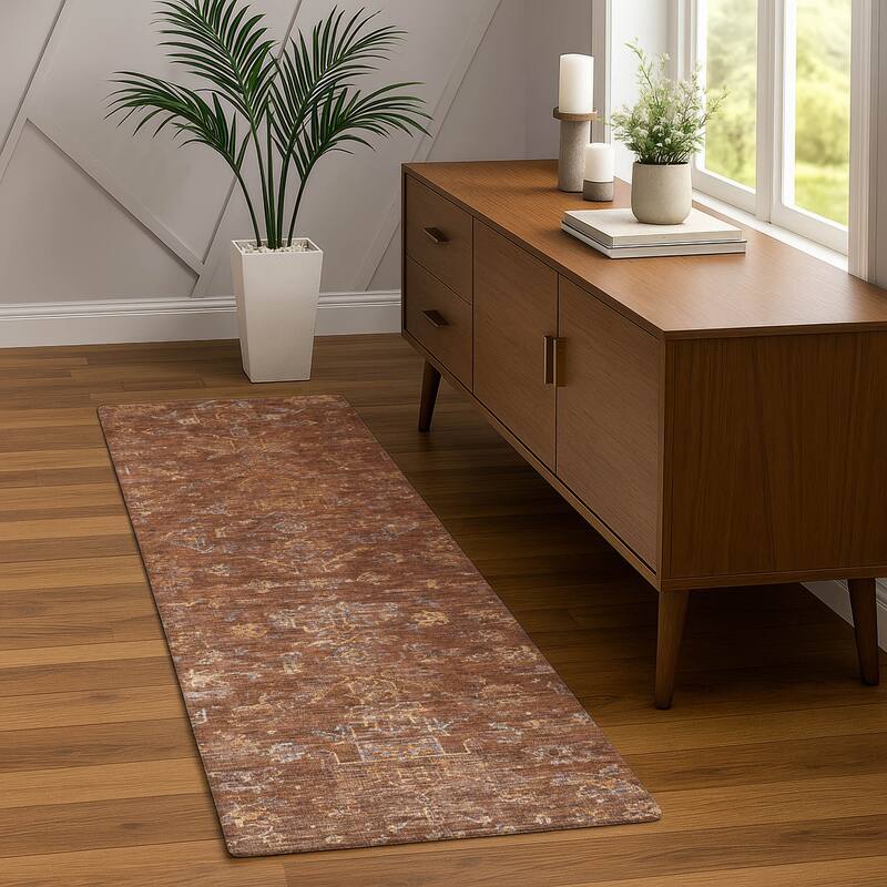 Machine Washable Indoor/ Outdoor Traditional Chelsea Chantille Rug