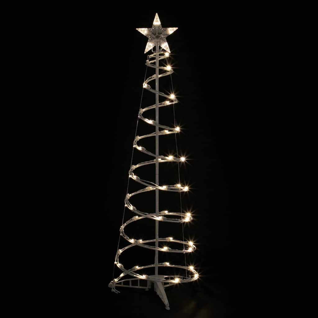 4ft LED Spiral Cone Tree Christmas Decoration Warm White Lights
