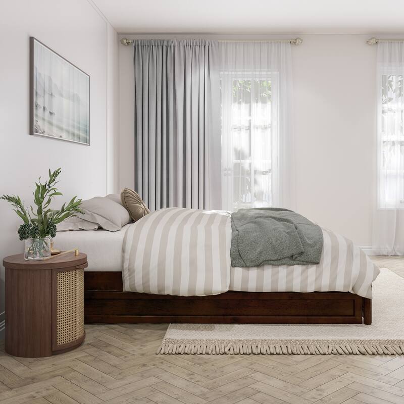 Barcelona Panel Platform Bed with Twin XL Trundle