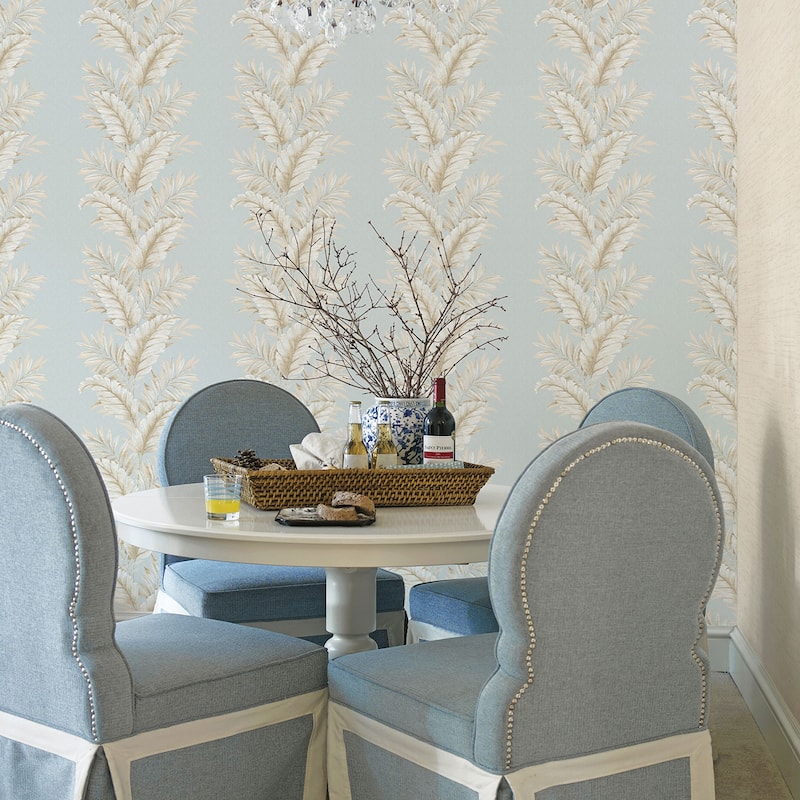 Galerie Wallcoverings Palazzo Collection Fern Stripe Vinyl on Non-woven Matte Wallpaper Roll