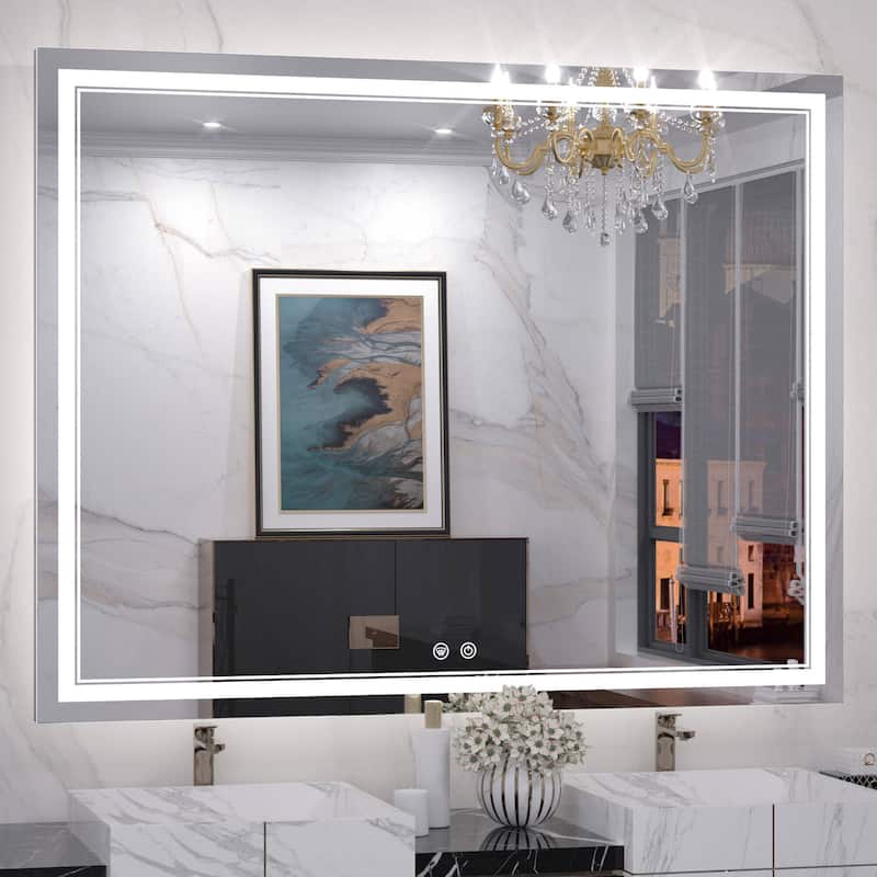 Keonjinn LED Front Light Bathroom Vanity Wall Mirror, Anti-Fog, Dimmable