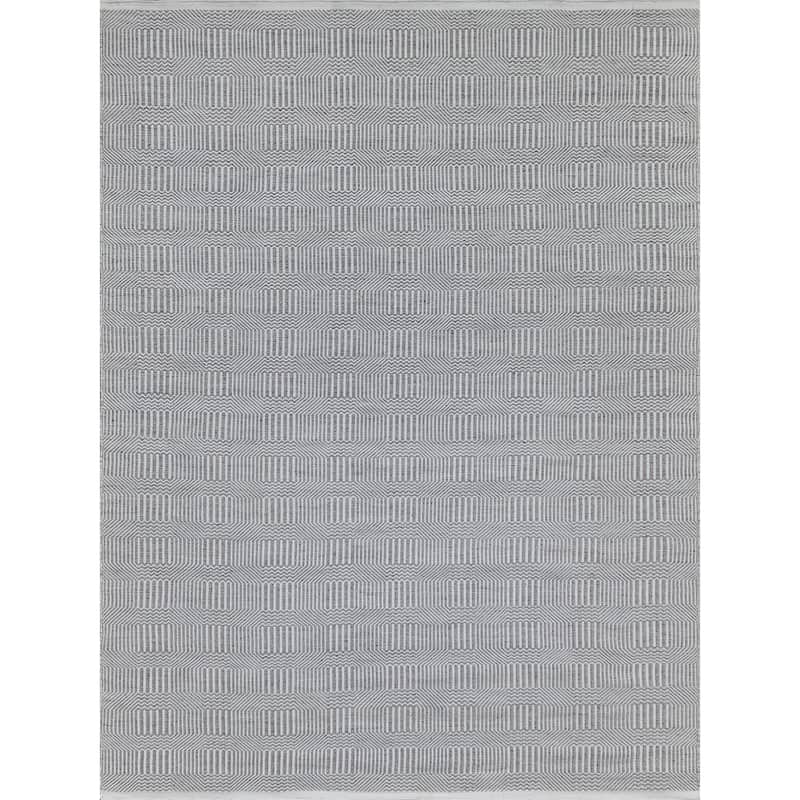 EXQUISITE RUGS Naples Indoor/Outdoor Flatweave PET yarn Ivory/Grey Area Rug.