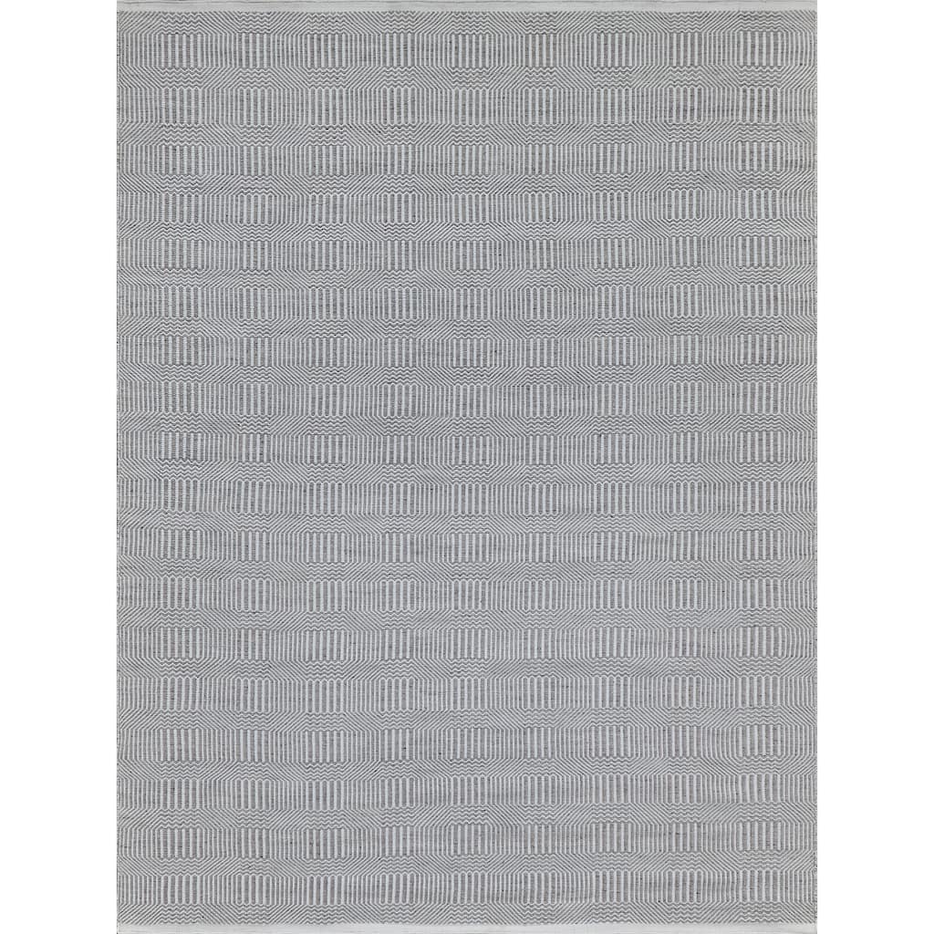 EXQUISITE RUGS Naples Indoor/Outdoor Flatweave PET yarn Ivory/Grey Area Rug.