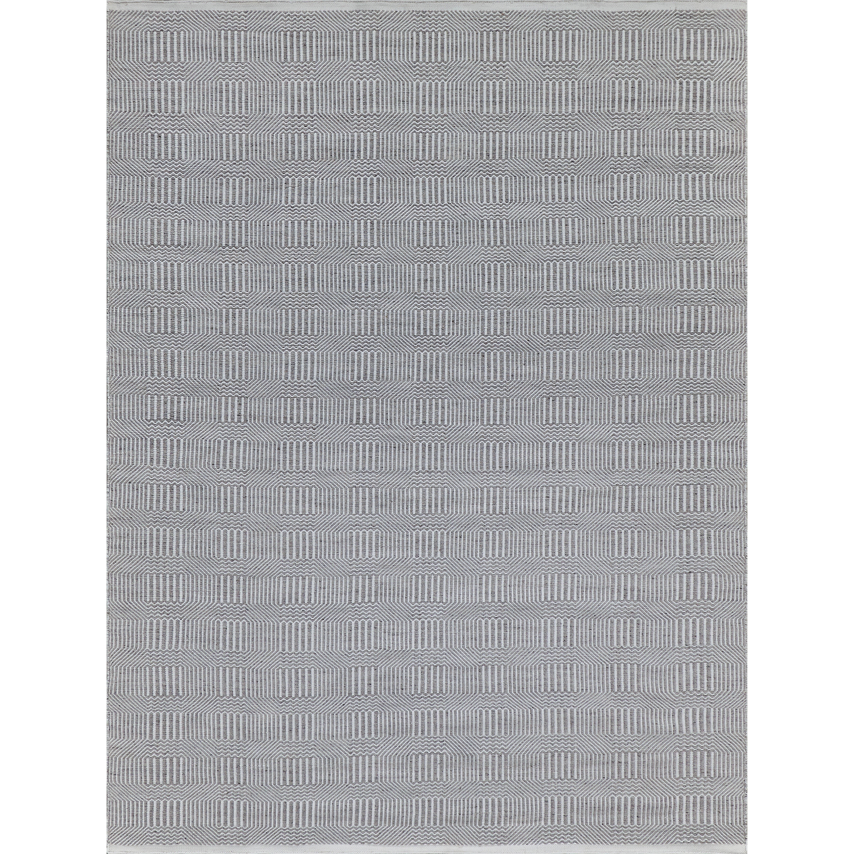 EXQUISITE RUGS Naples Indoor/Outdoor Flatweave PET yarn Ivory/Grey Area Rug.