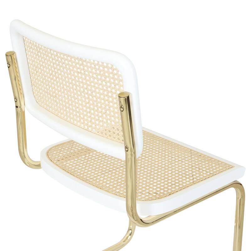 Breuer Chair Company Marcel Breuer Cesca Cane Cantilever Side Chair w/ Brass Steel Frame (Various Wood & Cane Colors)