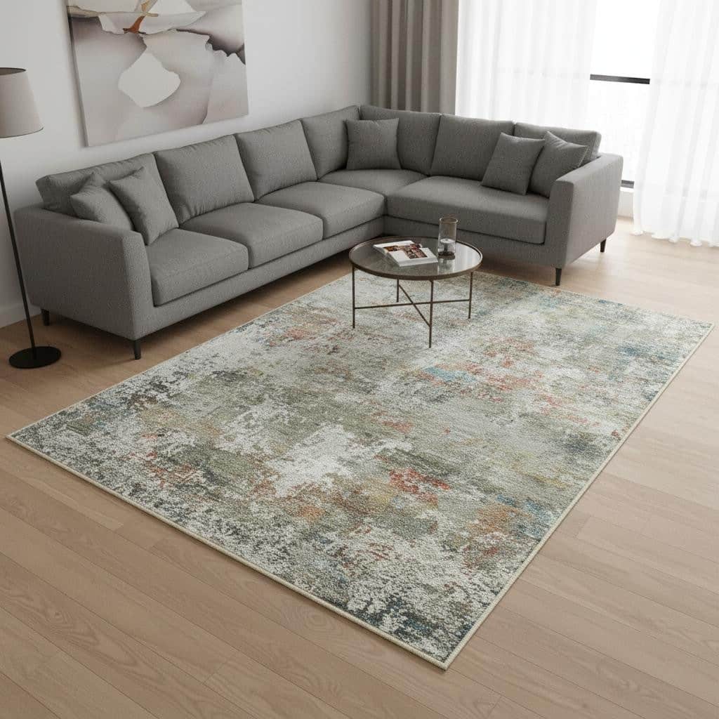 HomeRoots Abstract Modern Rectangle Area Rug