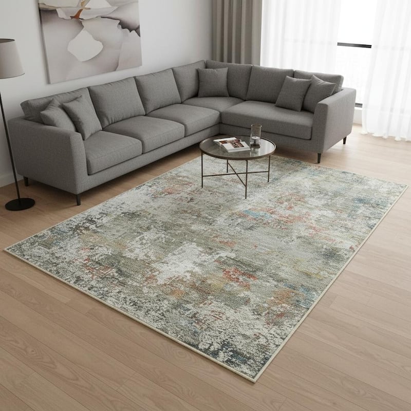 HomeRoots Abstract Modern Rectangle Area Rug - 8' X 10'