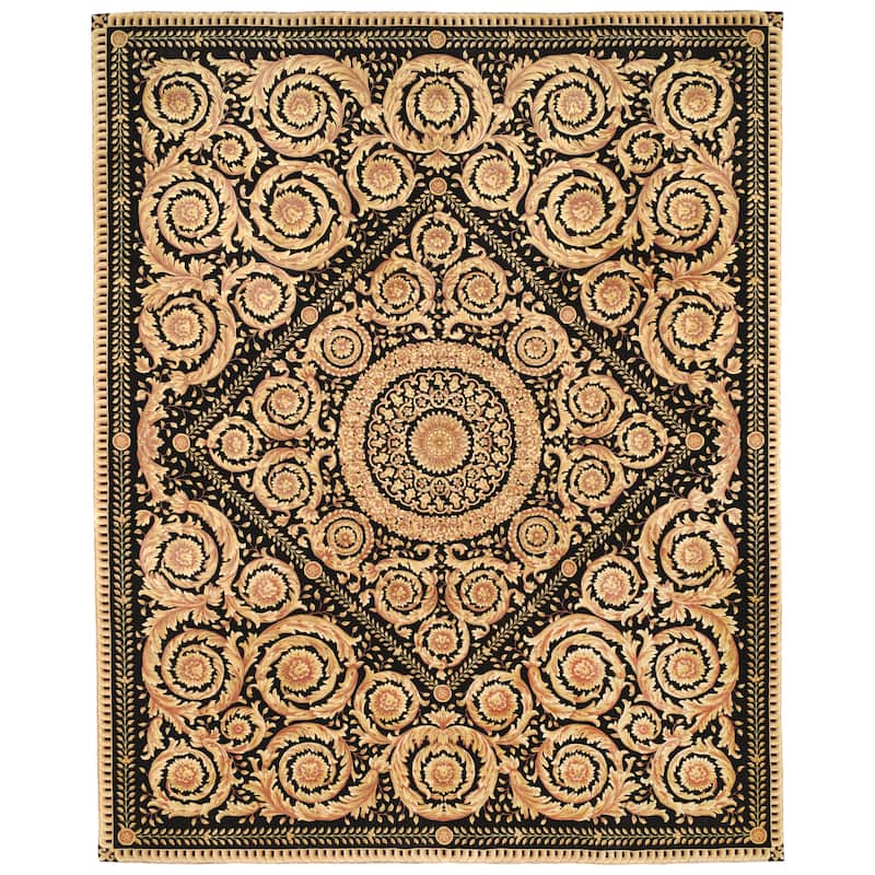 SAFAVIEH Couture Hand-knotted Florence Subeetha Traditional Oriental Wool Rug - 2' 6" x 12' - Gold/Black