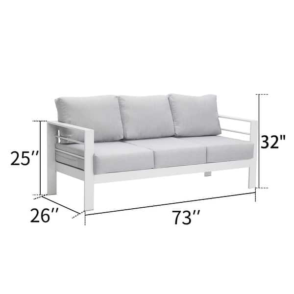 dimension image slide 0 of 6, Royalcraft Aluminum Outdoor Sofa