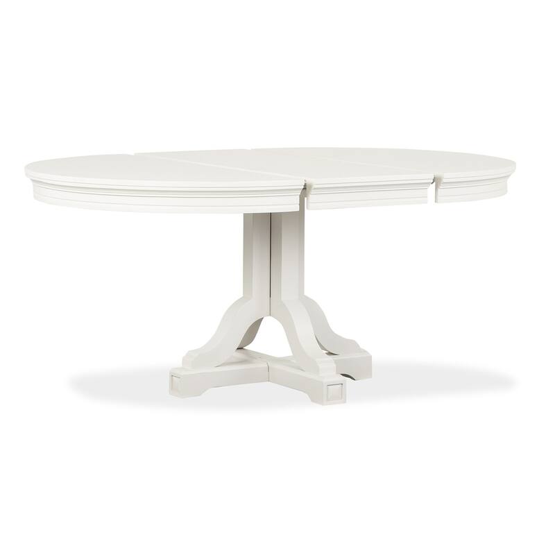 Magnussen Home Willowbrook Egg Shell White Extendable 48" Round Dining Table - 48''W x 48''D x 30''H