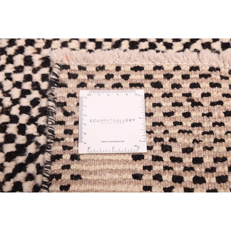 ECARPETGALLERY Hand-knotted Pak Finest Marrakesh Black, Cream Wool Rug - 8'0 x 9'11