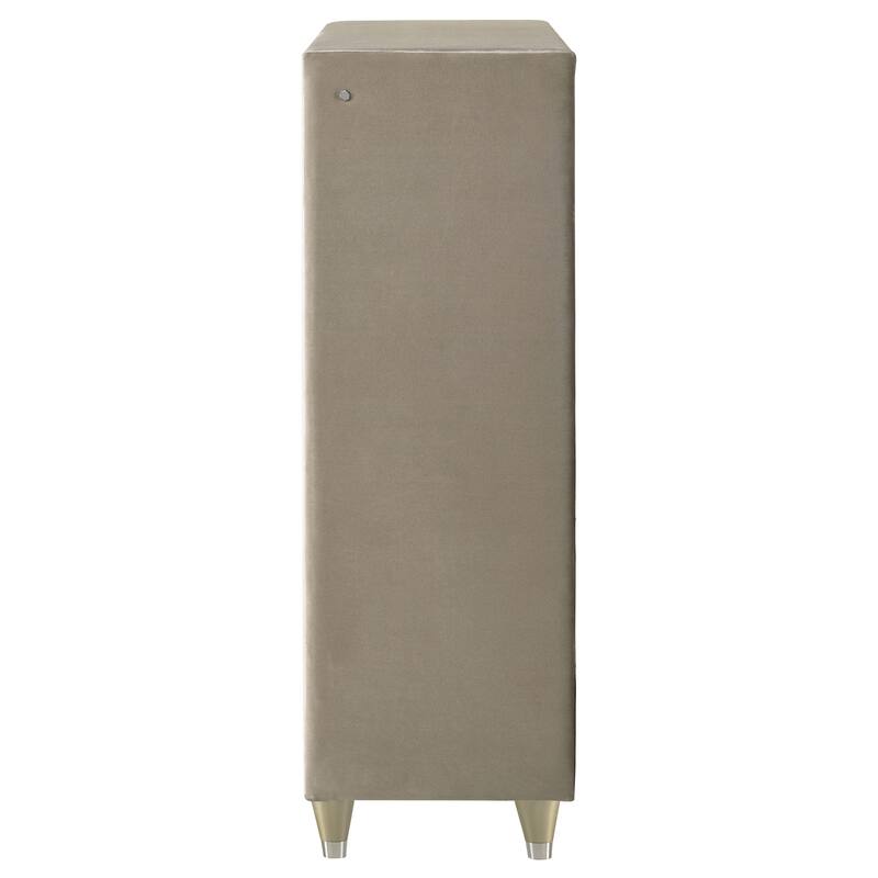 Lorient 5-drawer LED Chest of Drawers Ivory and Camel