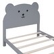 preview thumbnail 7 of 6, Twin Size Wood Platform Bed with Bear-Shaped Headboard, Footboard, and Wooden Support
