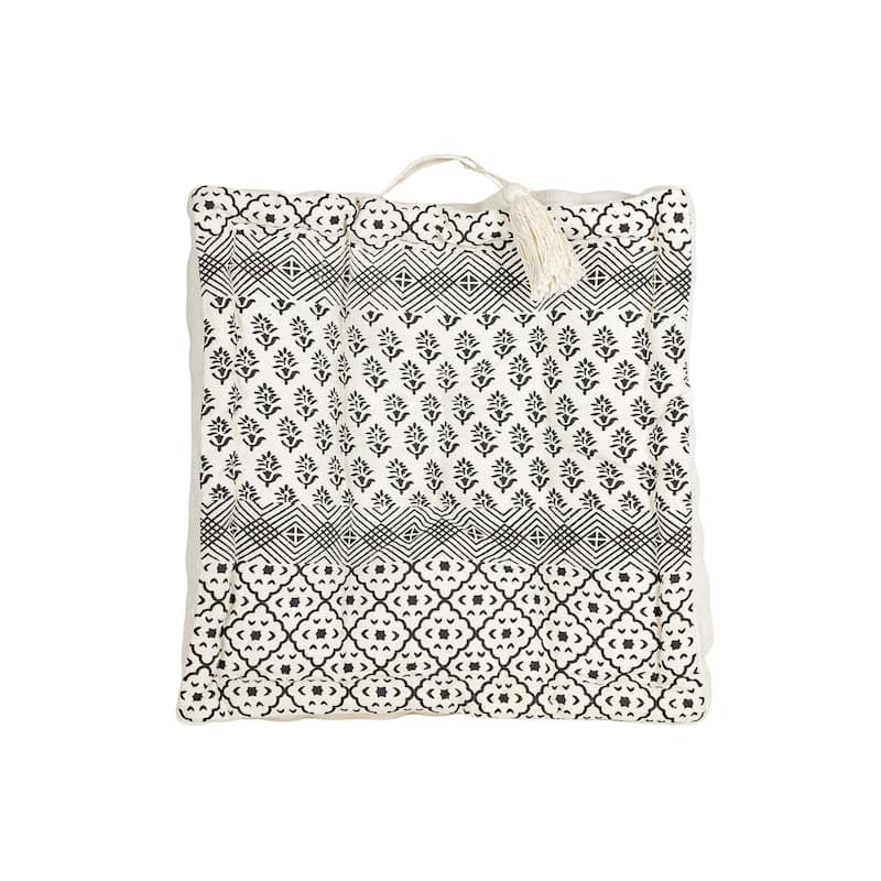 Foreside Home & Garden Boho Print Filled French Cushion Black & White