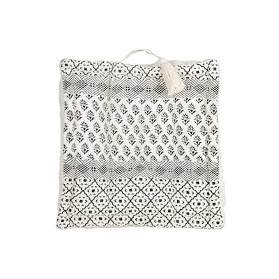 Foreside Home & Garden Boho Print Filled French Cushion Black & White