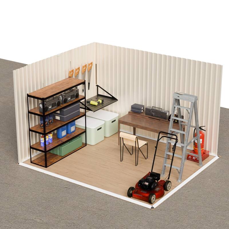 10x8 Feet Outdoor Garden Shed Aluminum alloy frame With Hinge Door and foundation