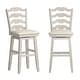 preview thumbnail 24 of 23, Ronda French Ladder Back Swivel Stool Antique White - Bar Height