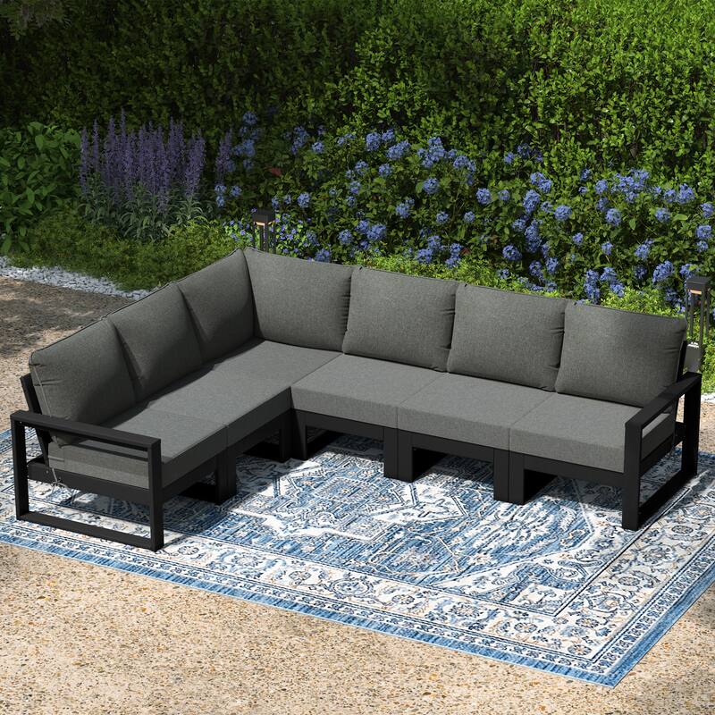 Endless Patio 6-Piece Deep Seating Set with Black Frame