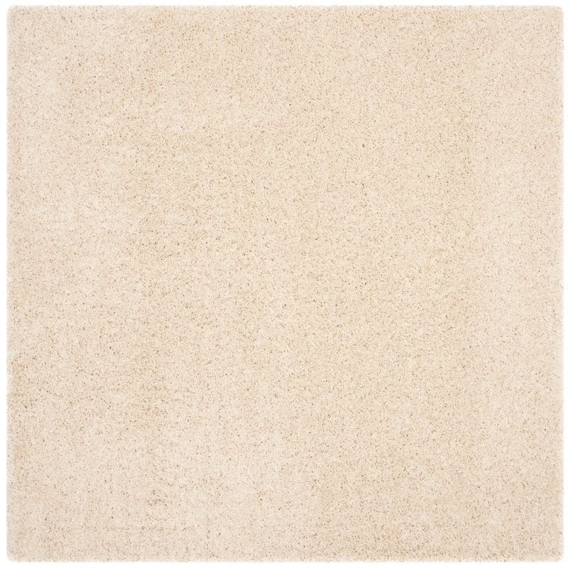 SAFAVIEH Laguna Shag Viroana Solid 2-inch Thick Rug - 4' Square - Beige