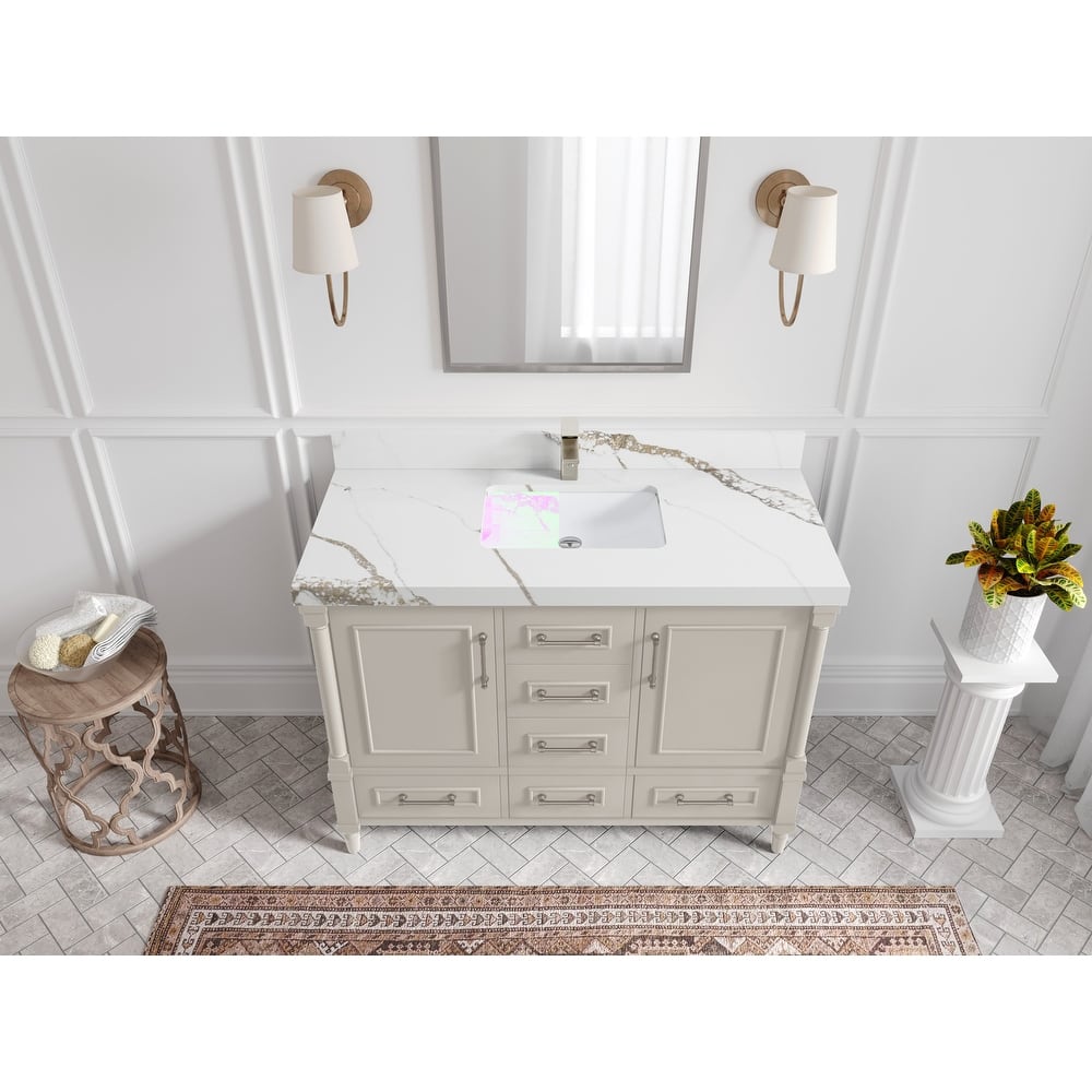 Willow Collections 48 in. W x 22 in. D Aberdeen Single Bowl Sink Bathroom Vanity with Countertop
