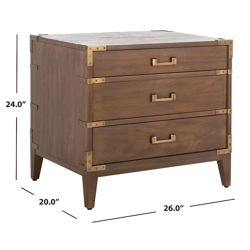 SAFAVIEH Couture Girija 3-Drawer Wood Nightstand