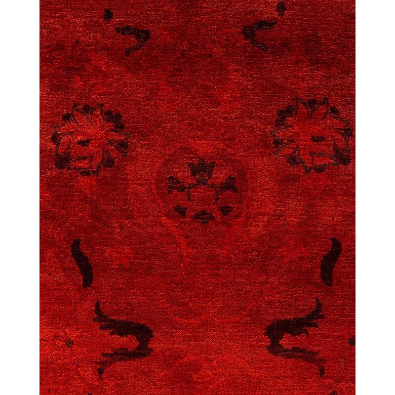 Overdyed, One-of-a-Kind Hand-Knotted Area Rug - Orange - 12' 2" x 15' 5"