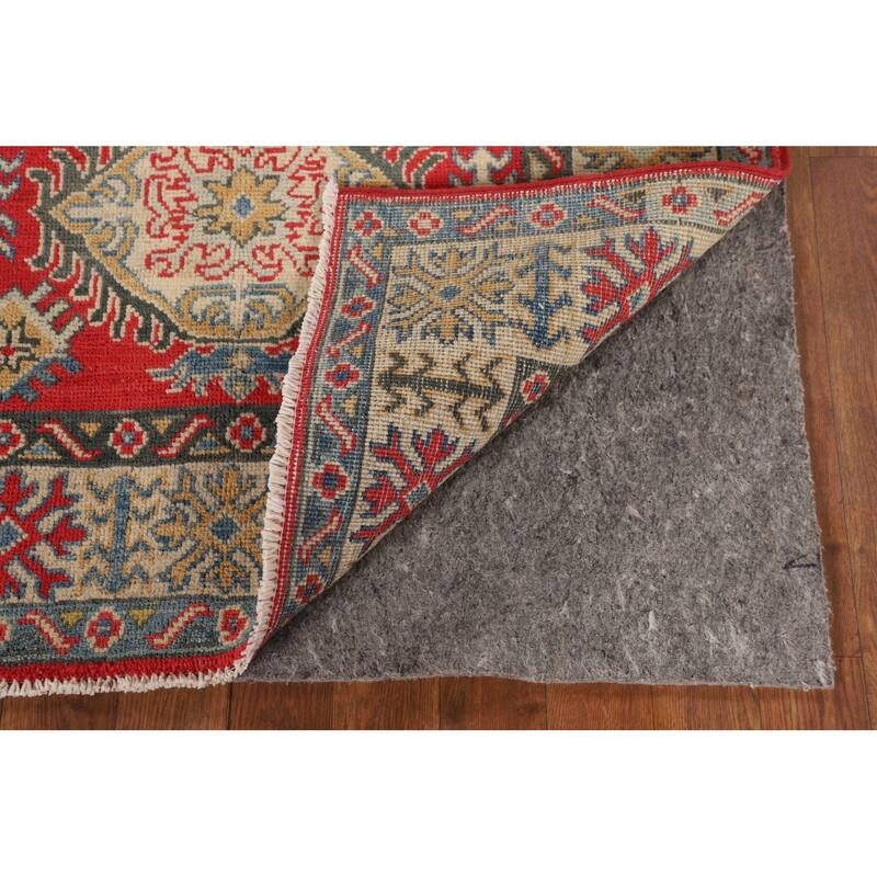 Kazak Accent Rug Handmade Traditional Red Wool Carpet - 3'2" x 4'11"
