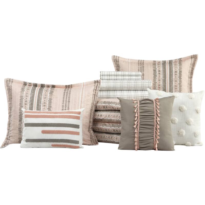 Nanshing Alisa 10 Piece Modern Stripe Comforter Set