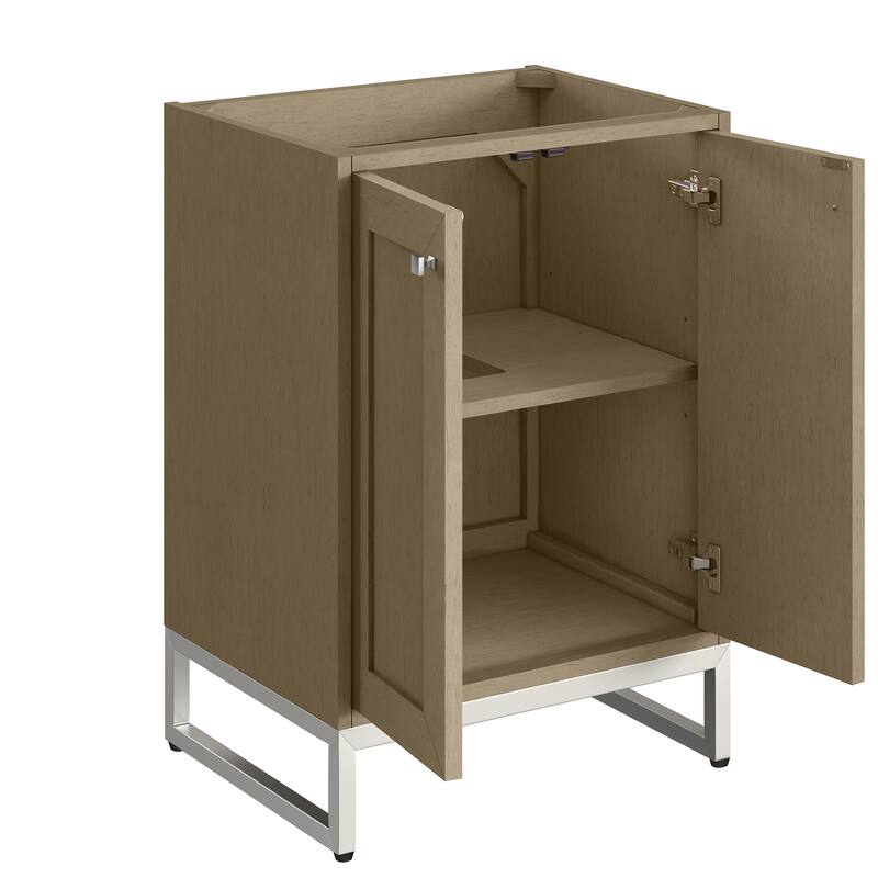 Chianti 24" Single Vanity, Walnut Whisper w/ White Composite Stone Top