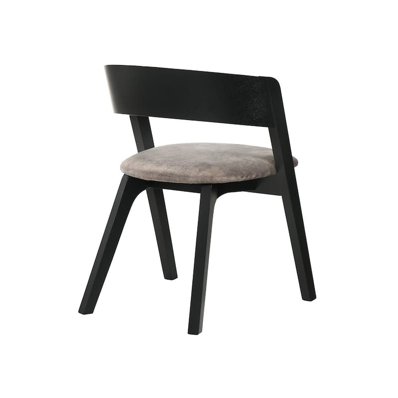 Black/Brown Faux Leather Upholstered Wood Frame Dining Chair, Set of 2, Sturdy Dining Chair for Dining Rooms - 20.5