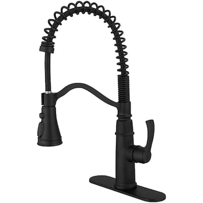 WIZ Pull-Down Sprayer 3 Spray High Arc Kitchen Faucet With Deck Plate