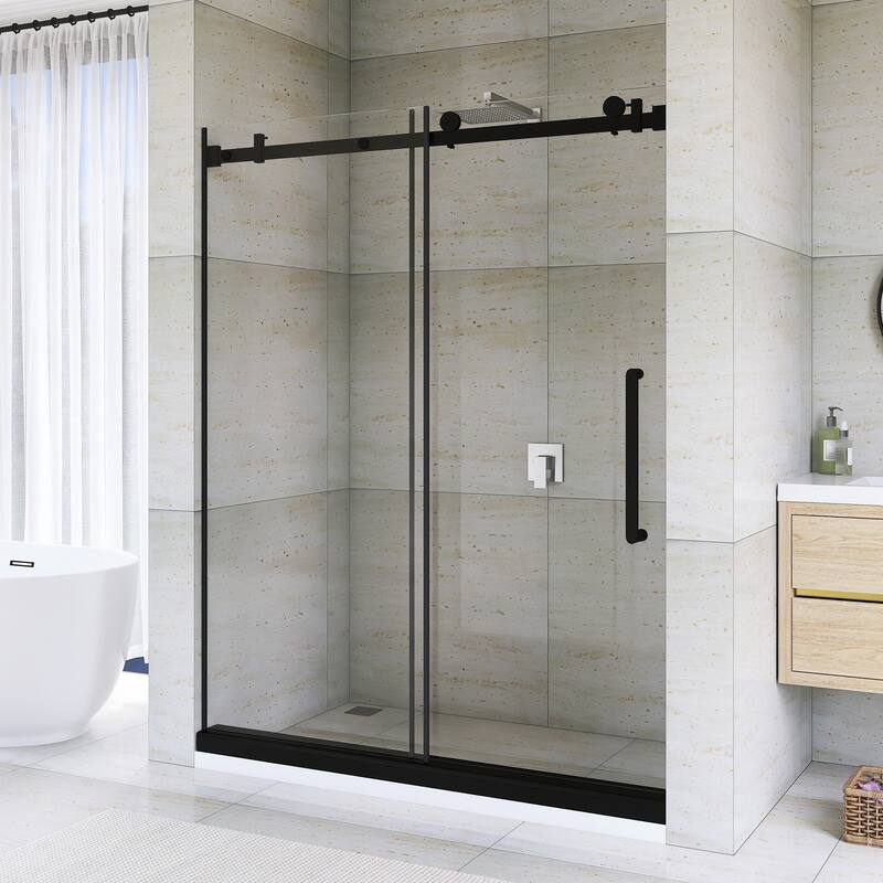 60" x 76" Sliding Frameless Shower Door - 60'' x 0.38'' x 76''