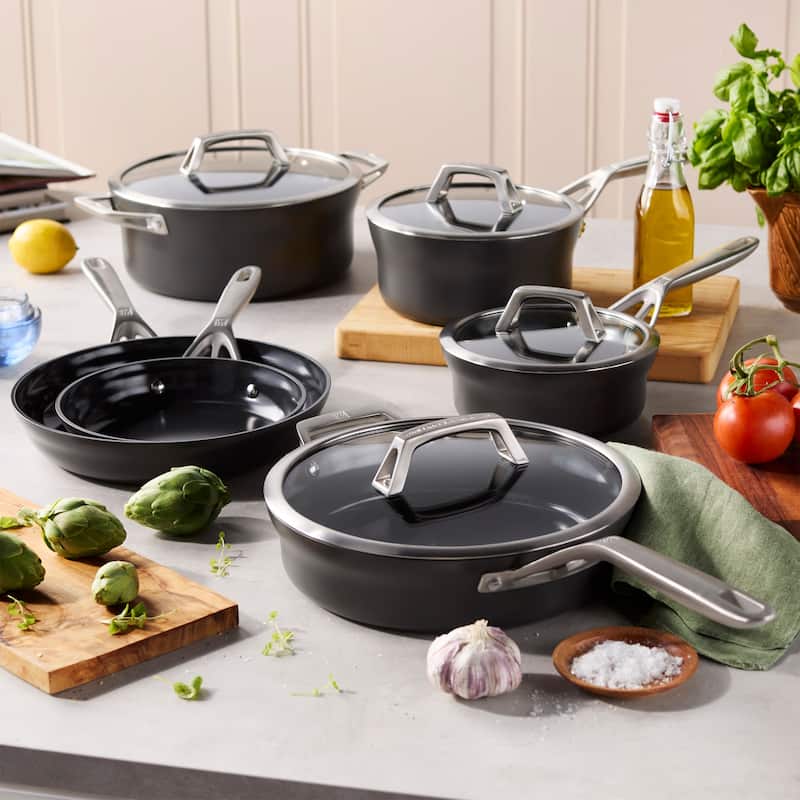 ZWILLING Motion Ceramic Hard Anodized 10-pc Aluminum Nonstick Cookware Set - Black