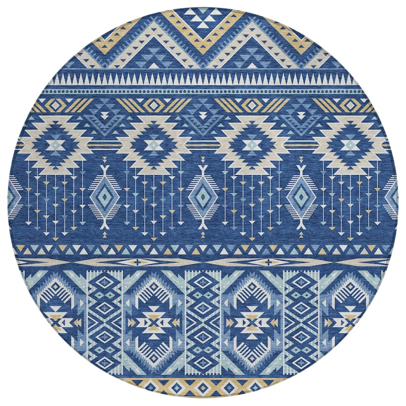 HomeRoots Aztec Transitional Rectangle Outdoor Rug
