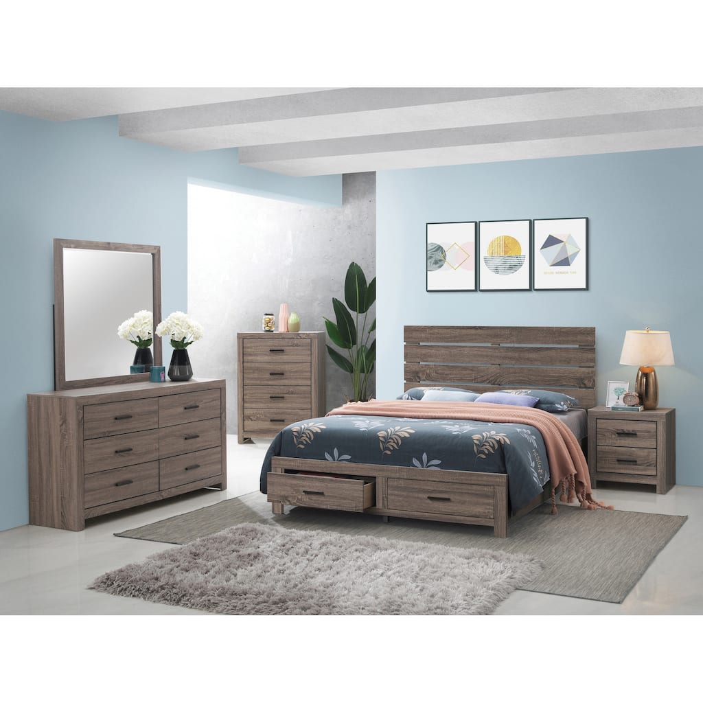 Geary Barrel Oak 3-piece Eastern King Bedroom Set with 2 Nightstands