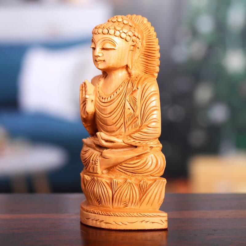 Novica Handmade Enlightened Sanctity Wood Sculpture
