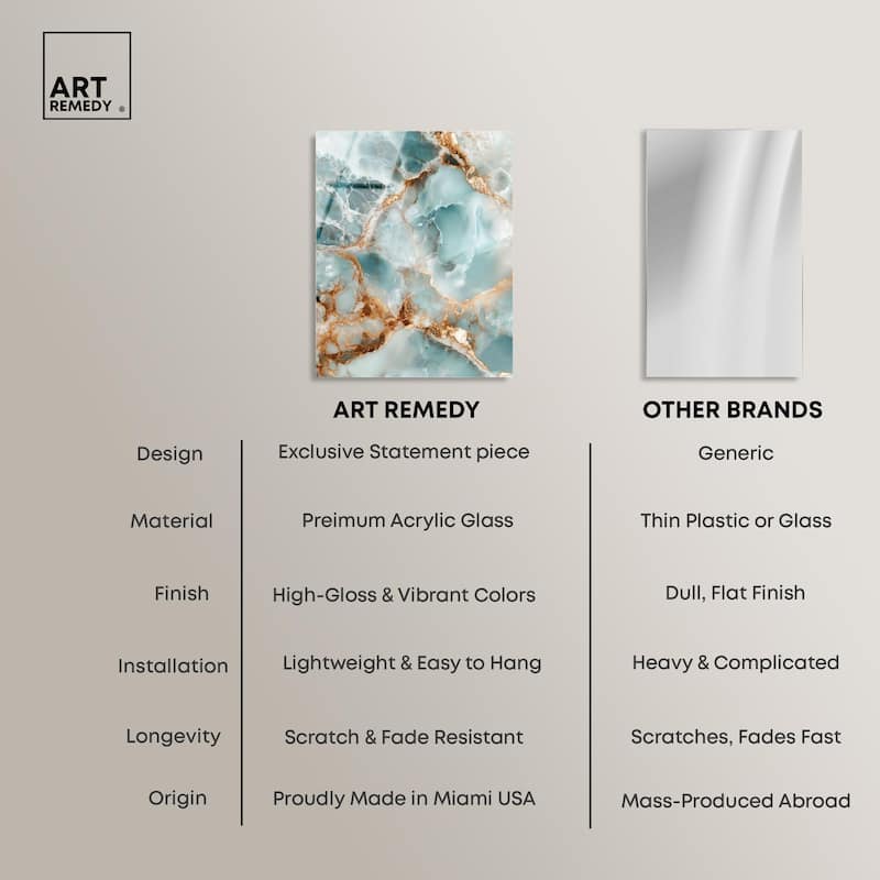 Teal Marble Majesty Acrylic by Art Remedy, Ready to Hang