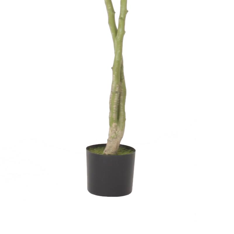 Leso Artificial Pachira Money Plant Hand Shaped Green Leaves 63 Inch