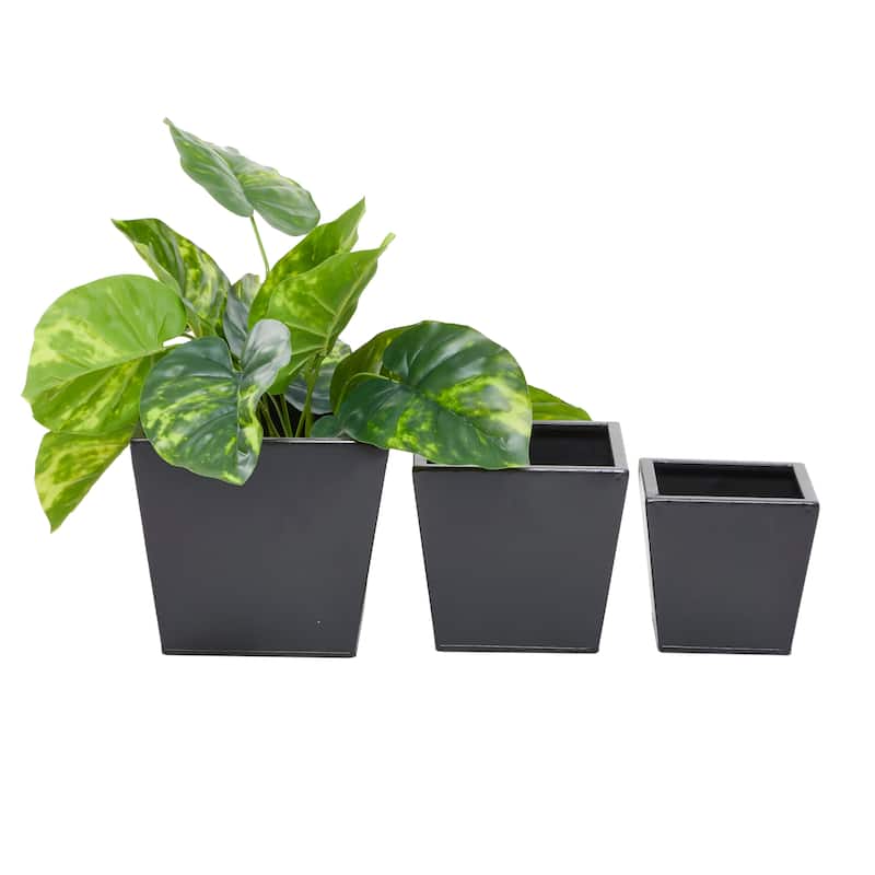 White Metal Modern Planter (Set of 3) - S/3 7", 11", 5"H