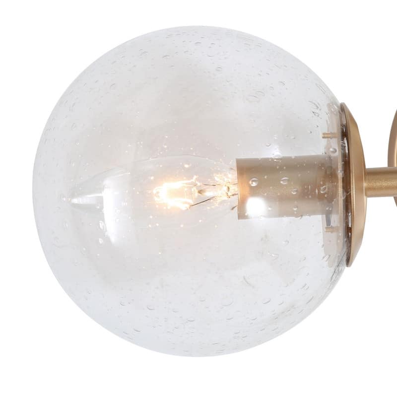 Koiny Modern 2-light Globe Wall Sconces Rose Gold Seeded Glass Bathroom Vanity Lights - L18" x W7" x H5.5"
