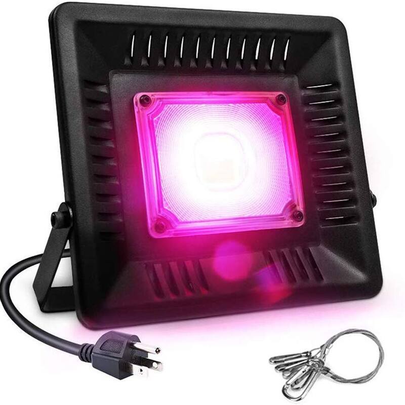 Outdoor 50W Waterproof Led Grow Light Pink - Black
