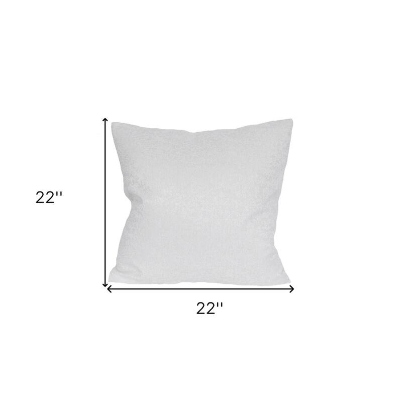 HomeRoots 22" X 22" White Polyester Zippered Pillow