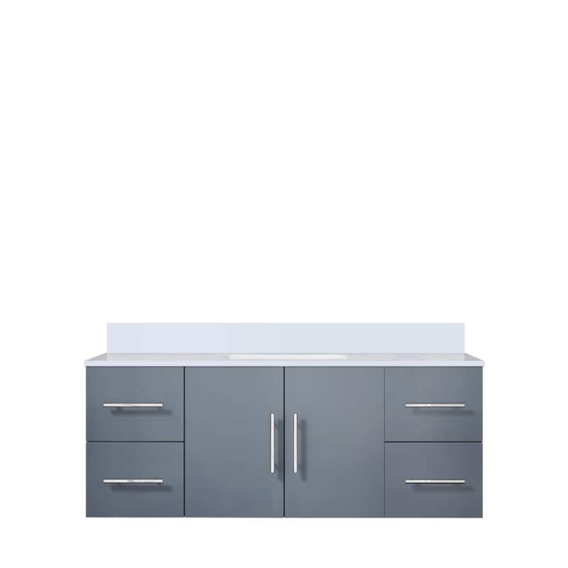 Geneva 48 in. W x 22 in. D Dark Grey Bath Vanity and White Quartz Top - 48 Inch - Dark Grey