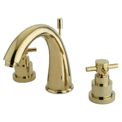Elinvar 8 in. Widespread Bathroom Faucet in Polished Brass