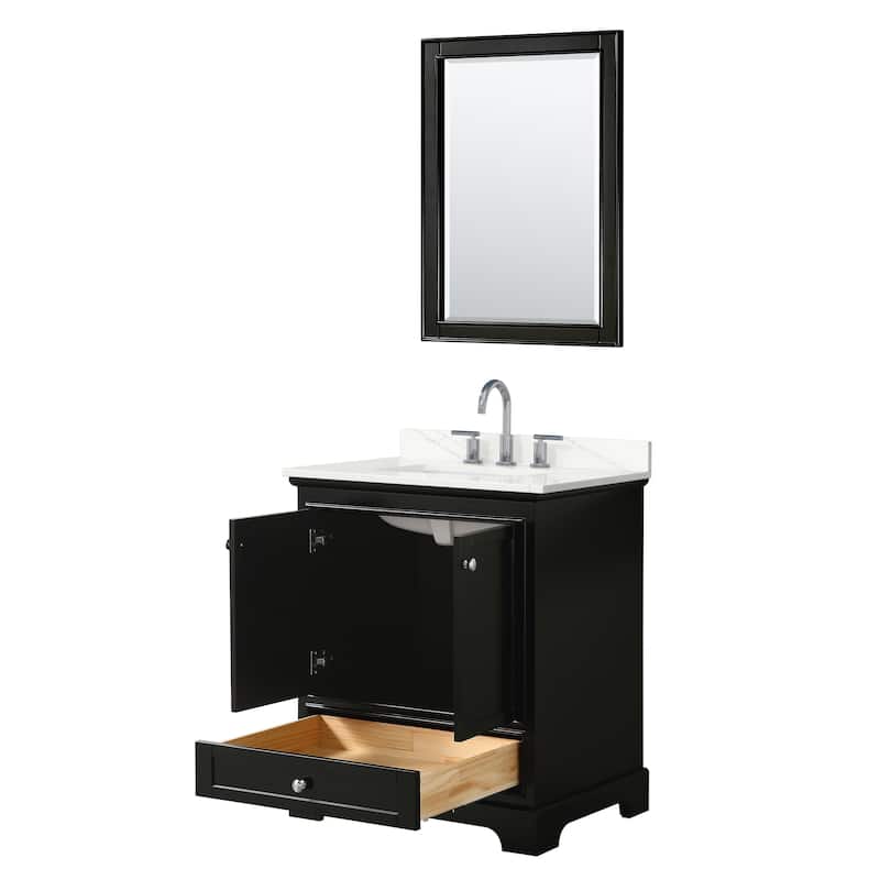 Deborah 30-inch Single Vanity, Quartz Top, 24-inch Mirror
