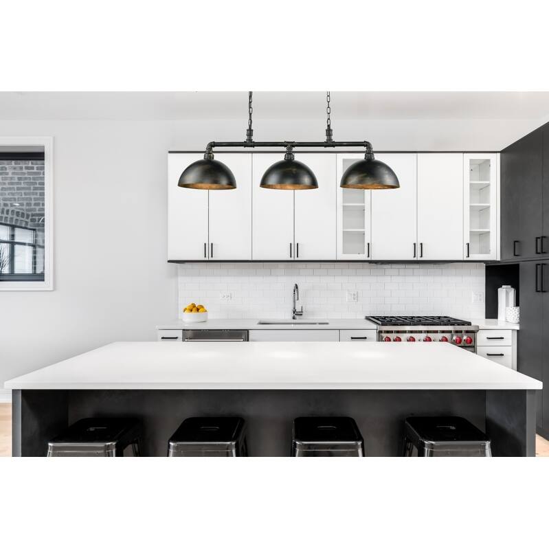 Mulvaney 49-inch Wide 3-Light Linear Chandelier in Black