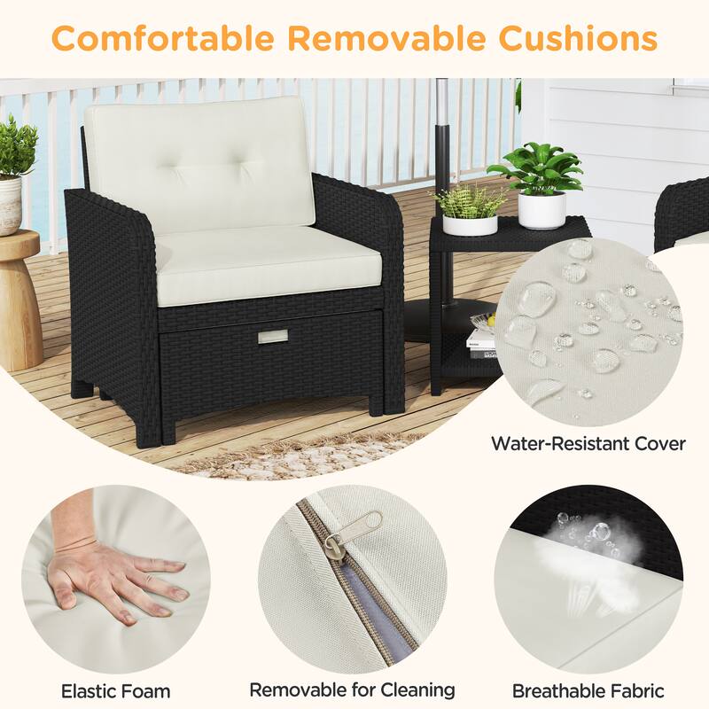 Yaheetech 5-Piece Outdoor Patio Furniture Set with Cushions & Pillows for Backyard, Garden