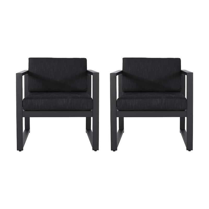 Navan Outdoor Aluminum Club Chairs (Set of 2) by Christopher Knight Home